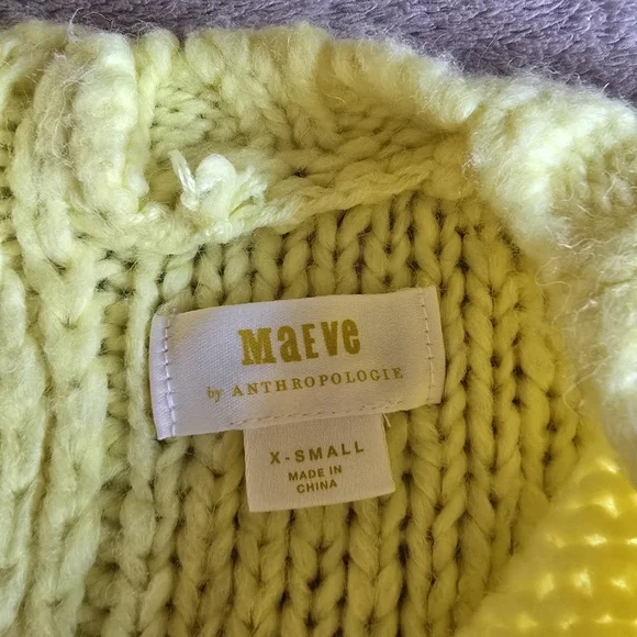 Anthropologie Maeve Cecile Bow-Back Sweater Bright Yellow Size XS - Picture 14 of 16